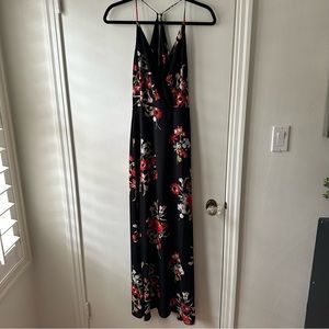 Lush floral chiffon maxi dress